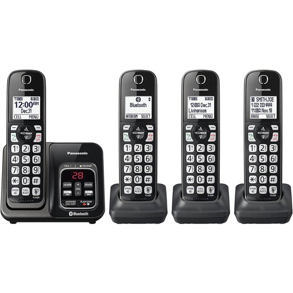 Panasonic Link2Cell Bluetooth Cordless Phone with Voice Assist and Answering Machine