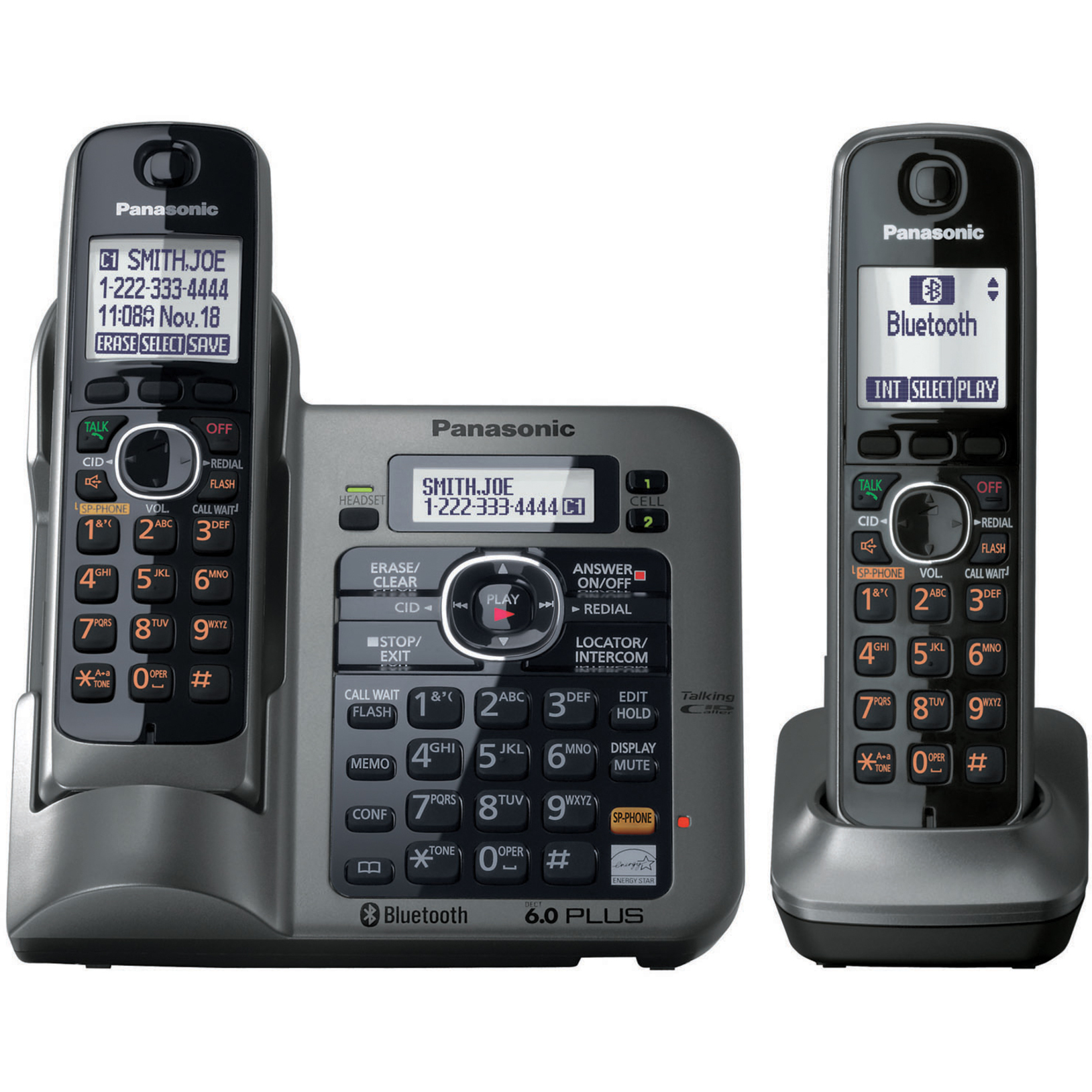 Panasonic Link2Cell KX-TG7642M DECT 6.0 1.90 GHz Cordless Phone, Metallic Gray - image 1 of 2