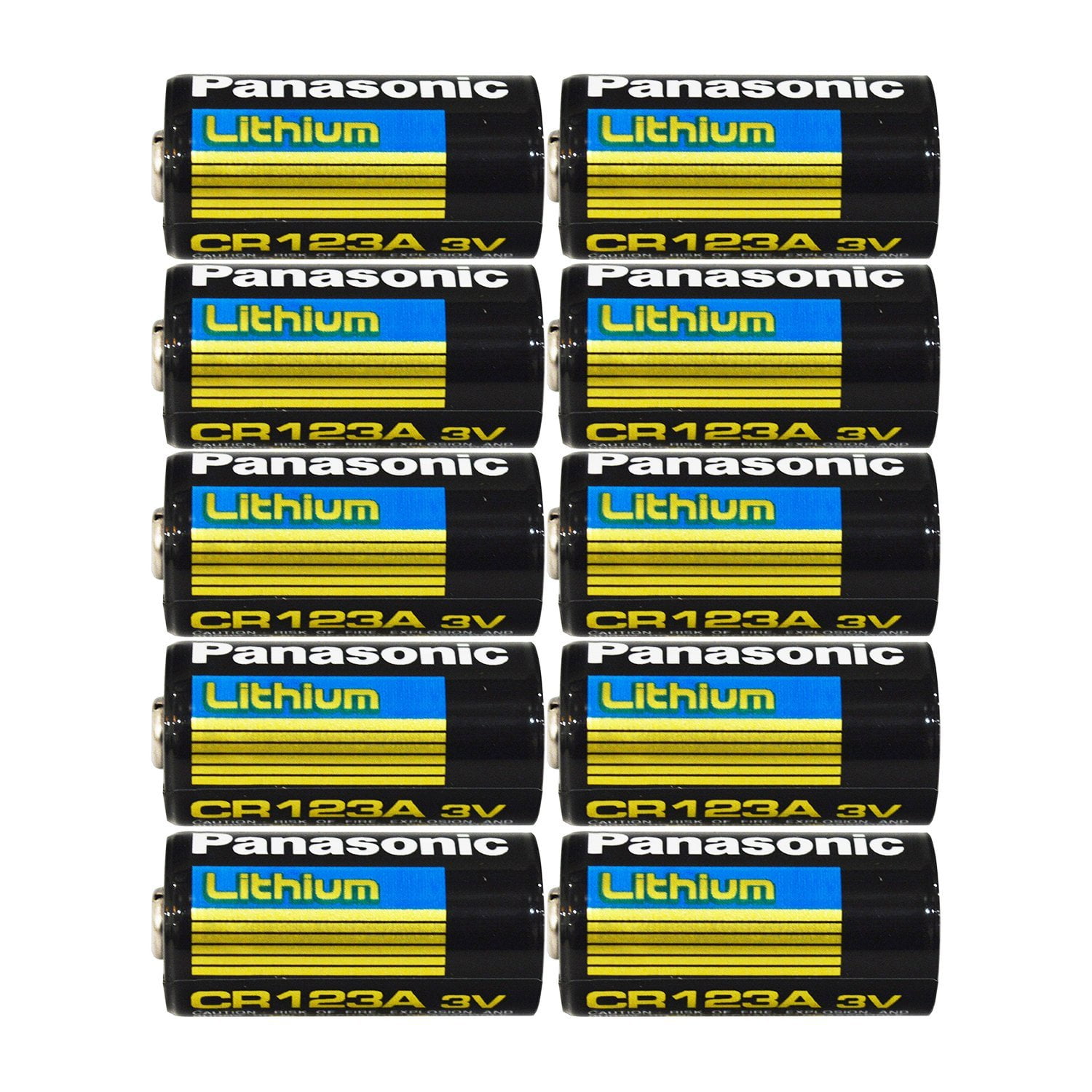 Panasonic Lithium CR123A 3V Photo Lithium Batteries (Pack of 10)