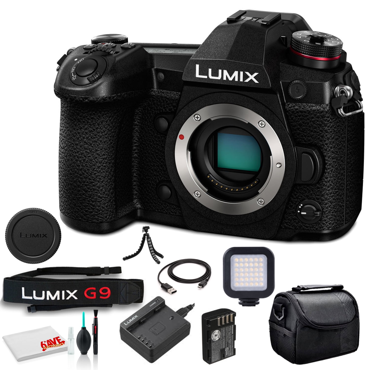 Panasonic Lumix G9 Mirrorless Micro Digital Camera Body and Accessory Kit