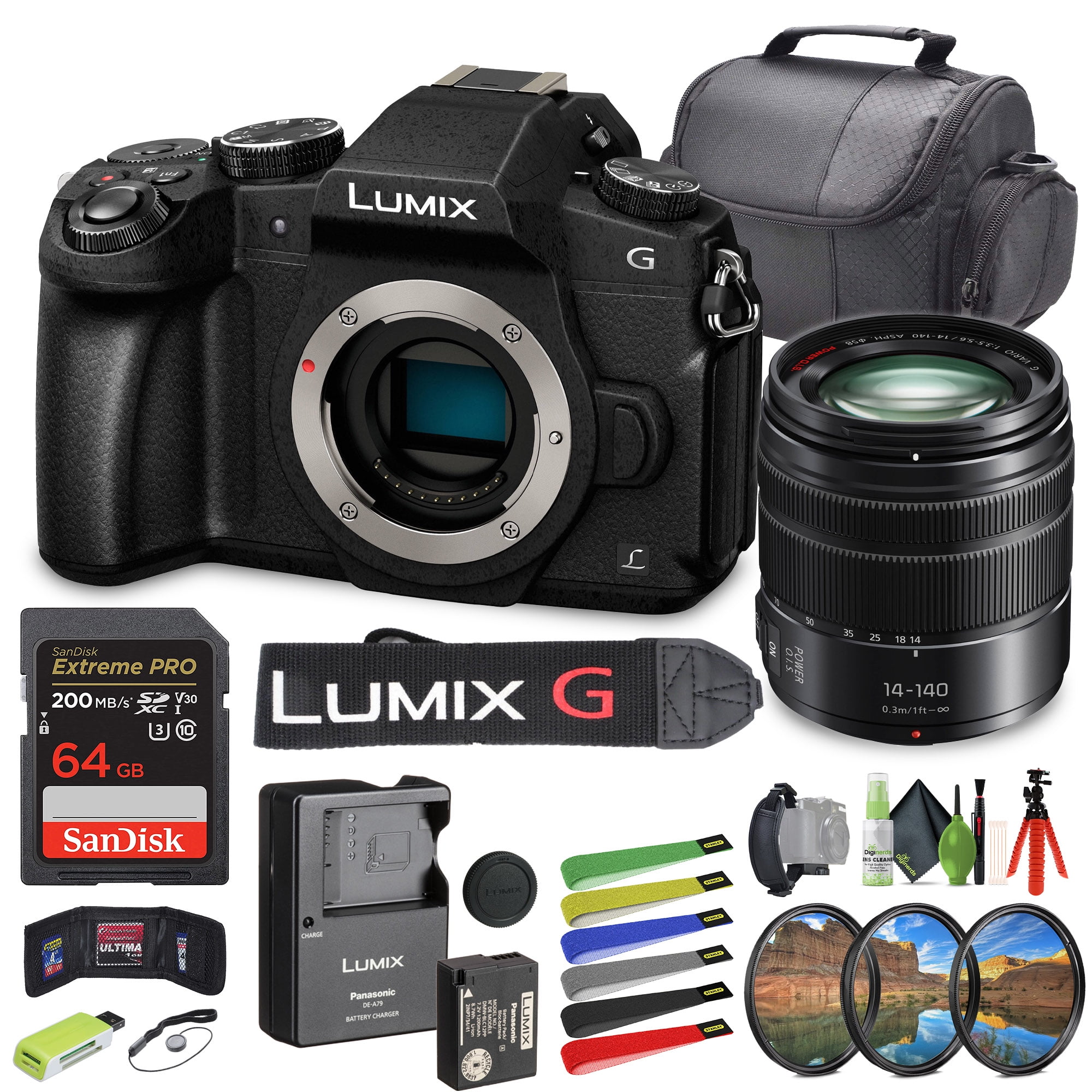 Panasonic Lumix DMC-G85 Mirrorless Micro Four Thirds Digital Camera With Lumix G Vario 14-140mm f/3.5-5.6 II Power O.I.S. Lens Ideal Youtuber Vlogging Video & Photography Camera (12pc Bundle)