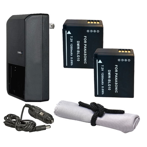 Panasonic Lumix DMC-GH4 High Capacity 'Intelligent' Batteries (2 Units) + AC/DC Travel Charger + Nw Direct Microfiber Cleaning Cloth.