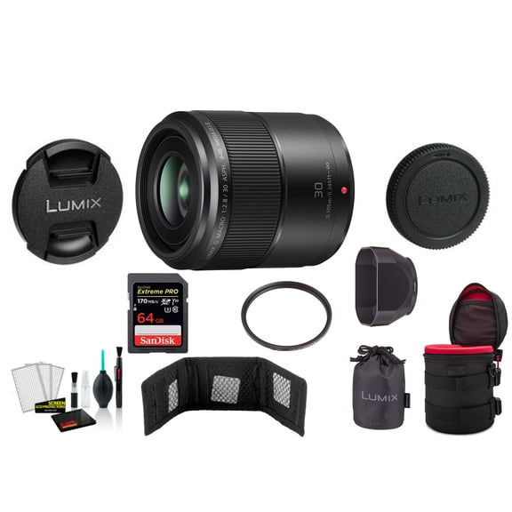 Panasonic Lumix G Macro 30mm F/2.8 ASPH. MEGA O.I.S. Lens with Memory Card (International Model)