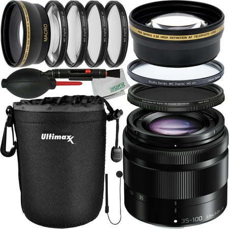 Panasonic Lumix G Vario 35-100mm f/4-5.6 ASPH. MEGA O.I.S. Lens - 14PC Accessory Bundle