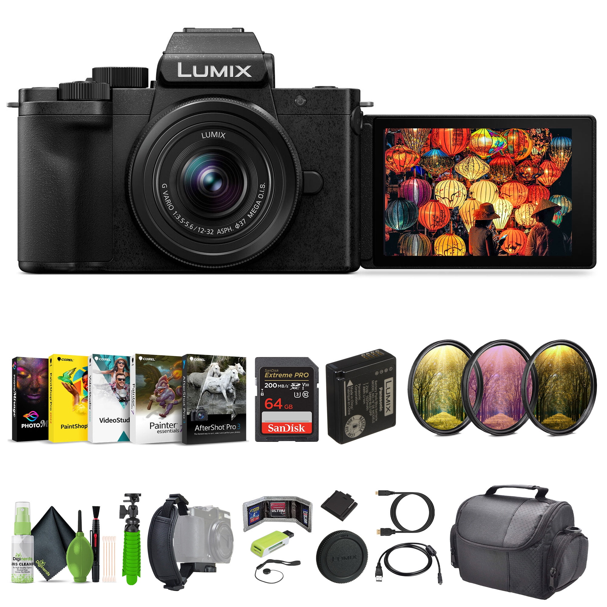 Panasonic Lumix G100D 4K Mirrorless Vlogging Camera with 12-32mm