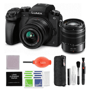 Panasonic Lumix G7 4K Digital Mirrorless Camera with G Vario 14-42mm and 45-150mm Lenses and Pixel Advance Accessories Bundle | DMC-G7WK | (USA Black)