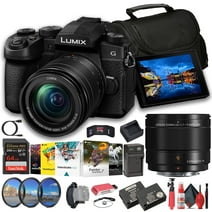 Panasonic Lumix G95 Hybrid Mirrorless Camera with 12-60mm Lens (DC-G95DMK) + Panasonic 9mm f/1.7 Lens + Filter Kit + Corel Photo Software + Extra Battery + Bag + 64GB Card + Charger + More