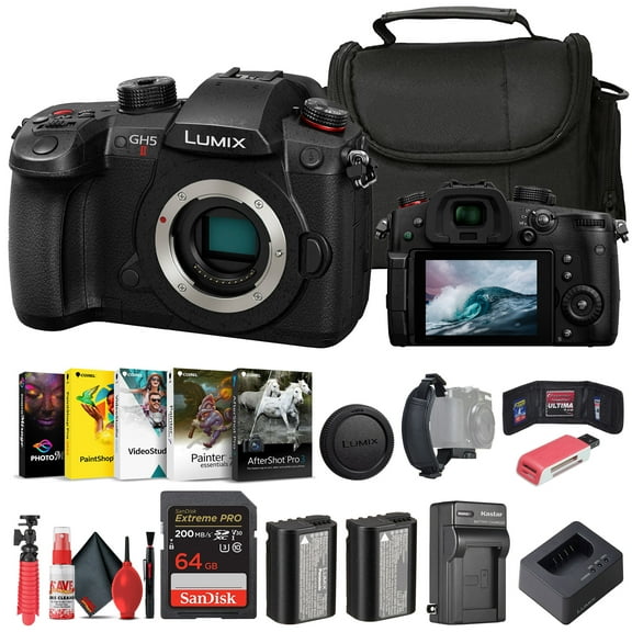 Panasonic Lumix GH5 II Mirrorless Camera (DC-GH5M2BODY) + Corel Photo Software + Bag + 64GB Card + More