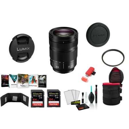 Panasonic Lumix S 24-105mm F/4 Macro O.I.S. Lens with 2x 64 Memory Cards and More (International Model)