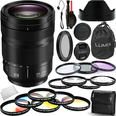 Panasonic Lumix S 24-105mm F/4 Macro O.I.S. Lens S-R24105 (9-Piece Accessory Bundle)