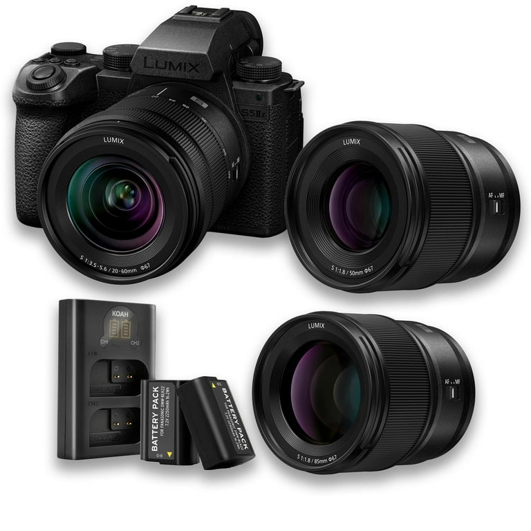 パナソニック　ルミックスS5 ＋S20-60mm ＋85mm f1.8 セット Panasonic Lumix S5 IIX Camera with 20 to 60mm 50mm and 85 mm Lens