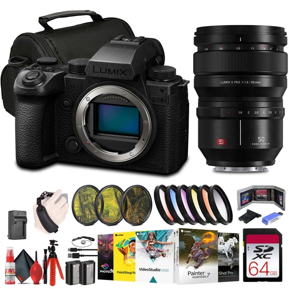 Panasonic Lumix S5 IIX Mirrorless Camera Kit with 24-105mm Lens, 64GB Card, Filters & More (Intl Model)