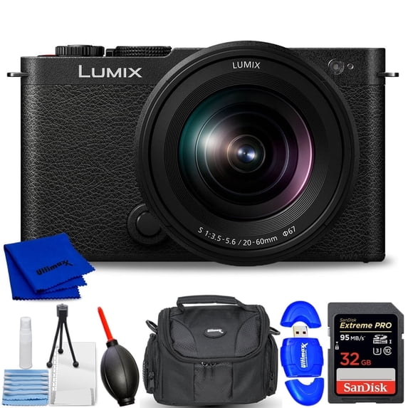Panasonic Lumix S9 Mirrorless Camera with 20-60mm, 24.2MP CMOS, 7PC Bundle, Jet Black, New