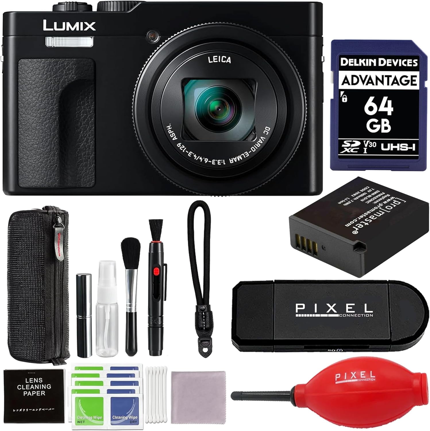 Panasonic Lumix ZS99 Point and Shoot Camera (Black) with Advanced Accessories and Travel Bundle | DC-ZS99K | Panasonic Lumix DC-ZS99K