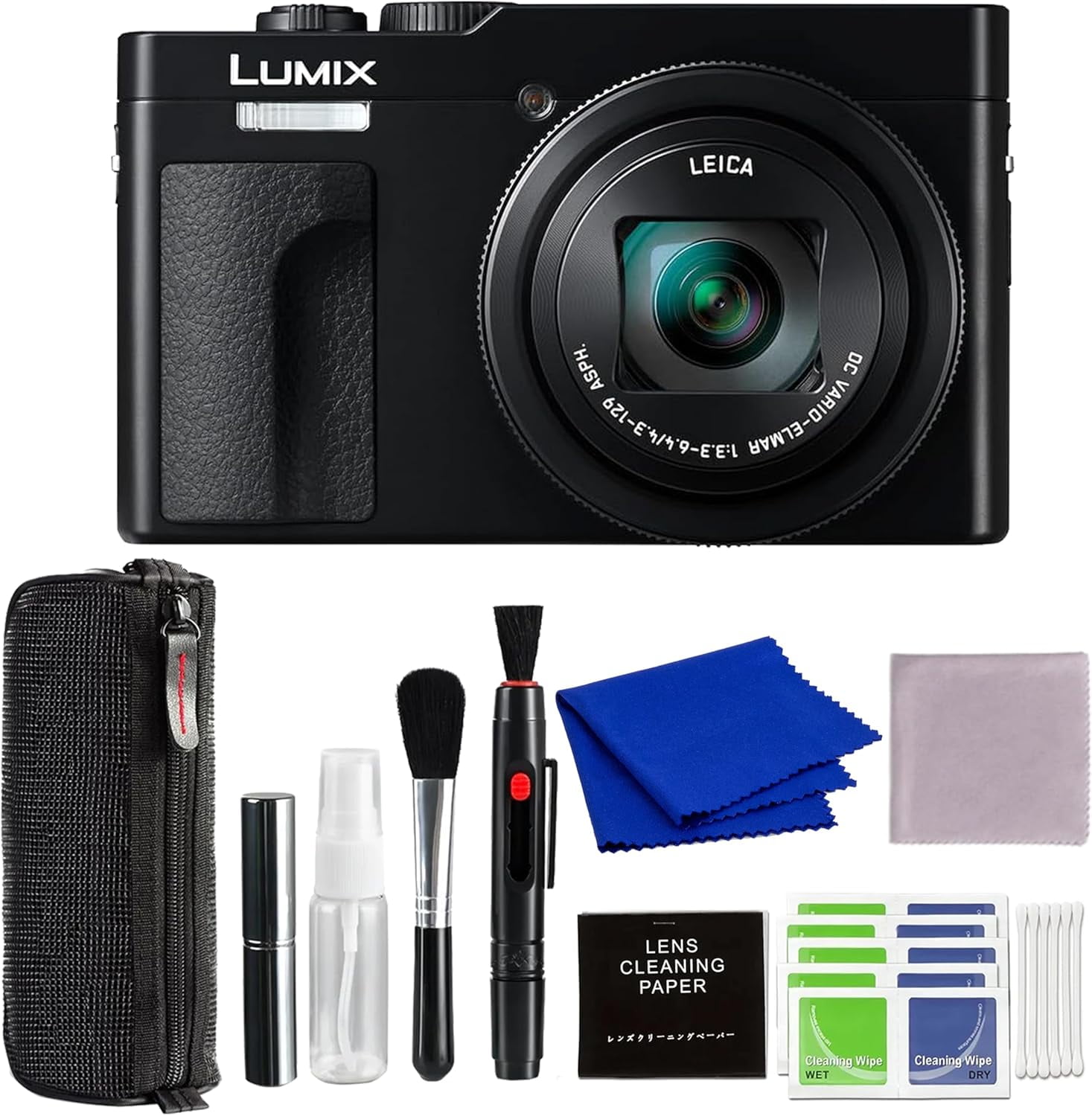 Panasonic Lumix ZS99 Point and Shoot Camera (Black) with Advanced Accessories and Travel Bundle | DC-ZS99K | Panasonic Lumix DC-ZS99K