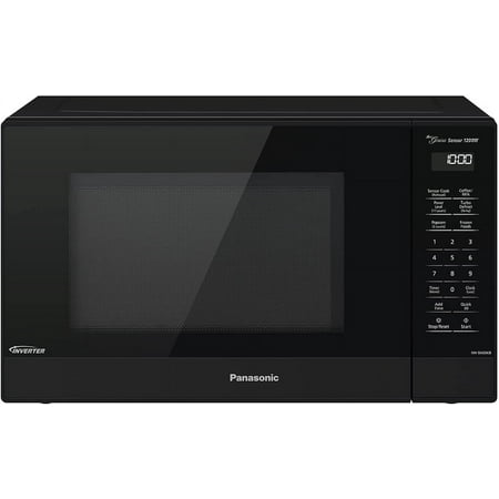 Panasonic NN-SN65KB Microwave Oven with Inverter Technology 1200W, 1.2 cu.ft. Small Genius Sensor One-Touch Cooking, Popcorn Button, Turbo Defrost-NN-SN65KB (Black)