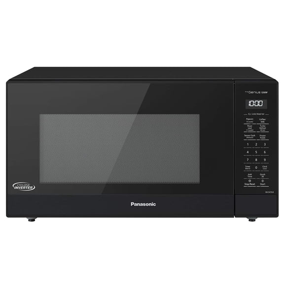 (Open Box) Open Box Panasonic NN-SN75LB cu.ft Cyclonic Inverter Countertop Microwave Oven 1250Watt Power with Genius Sensor Cooking, 1.6 cft, Black
