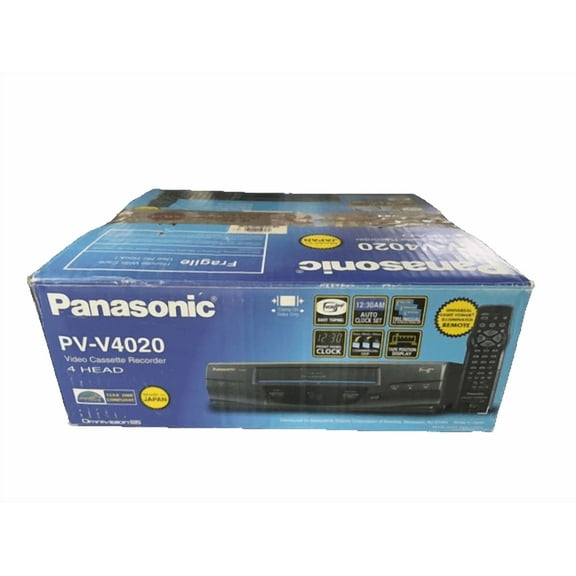Pre-Owned Panasonic PV-V4020 4-Head VCR VHS w/ Original Remote, Manual, A/V Cables, & HDMI Converter