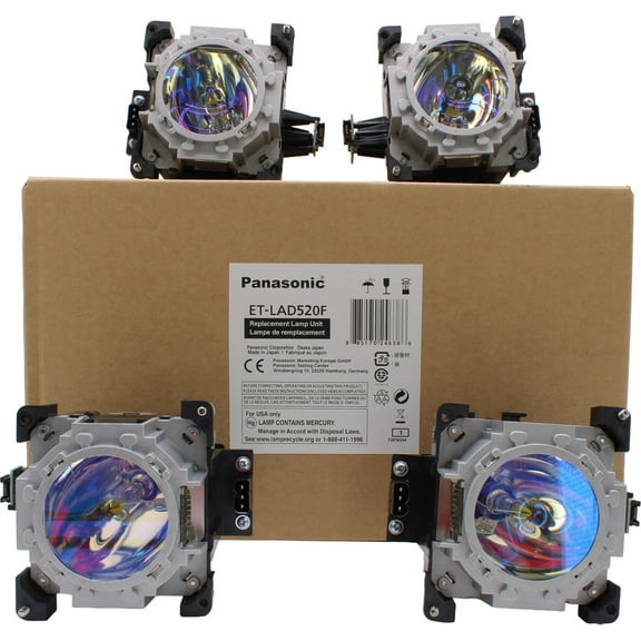 OEM ET-LAD520F Lamp & Housing QuadPack for Panasonic Projectors - 1 Year Jaspertronics Full Support Warranty! - 4 Unit per pack