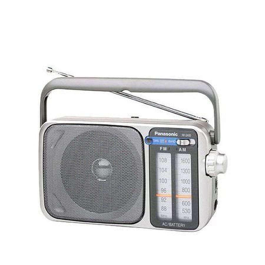 Panasonic Portable Am FM Radio Battery Operated Analog AC Power Silver  RF-2400D