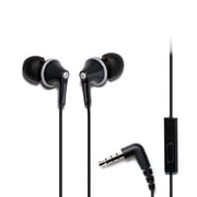 Panasonic ErgoFit Wired Earbuds, in-Ear Headphones with Microphone and Call Controller, Ergonomic Custom-Fit Earpieces S/M/L, 3.5mm Jack for Phones