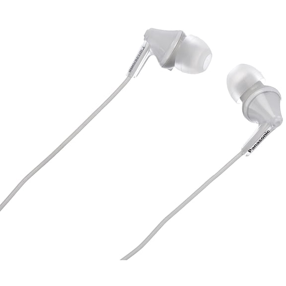 Panasonic RPHJE125EW White Ergofit Design Comfortable Lightweight Stereo Powerful Sound Noise Isolating Wired in Ear Headphones