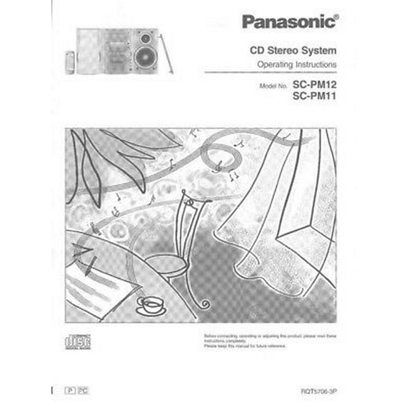 Panasonic SA-PM11 SA-PM12 CD Stereo System Owners Instruction Manual REPRINT