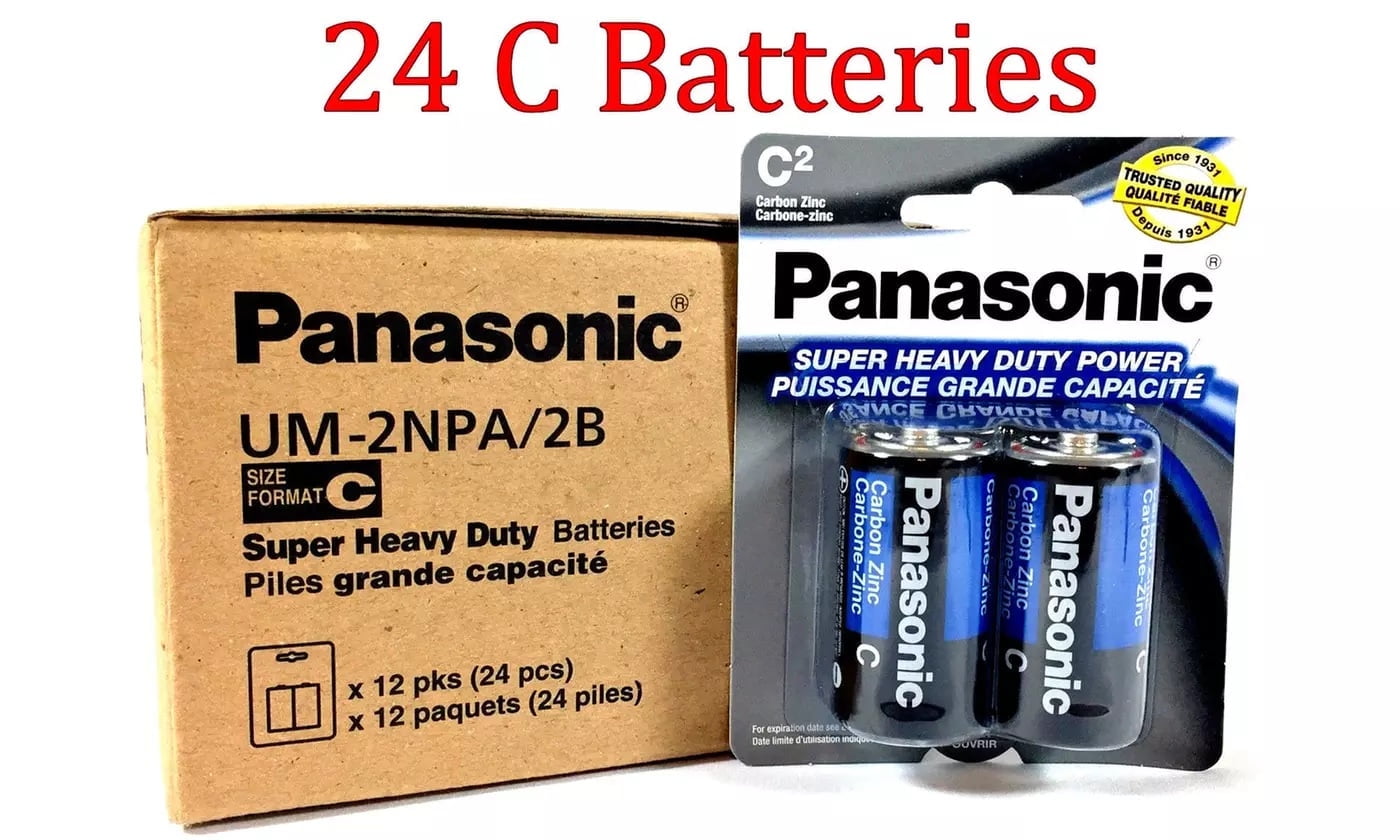Panasonic Super Heavy Duty C Batteries lot 24 Pack