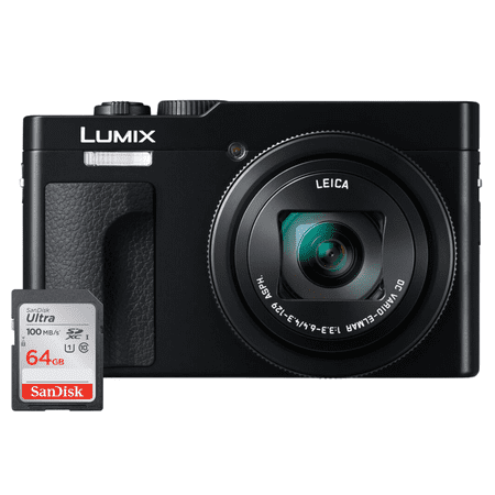 Panasonic TZ99/ZS99 Digital Camera International Model (Black) with SanDisk 64GB Memory Card