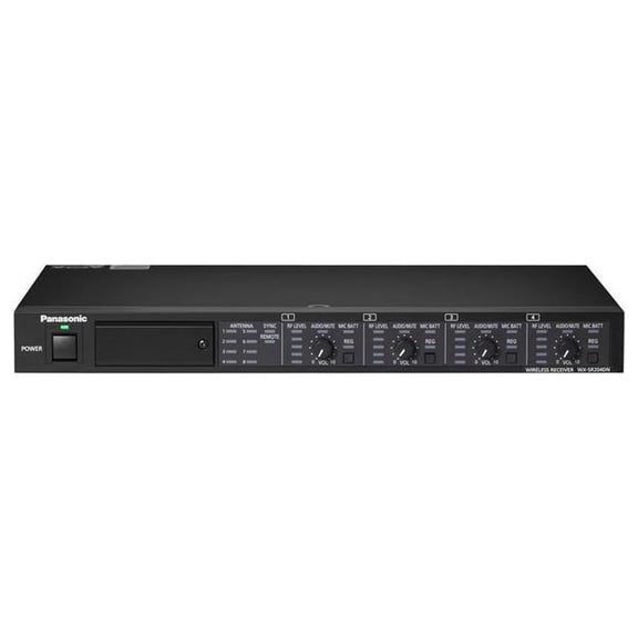 Panasonic WX-SR204DN 4-Channel Dante Digital Wireless Mic Receiver - 50 Hz to 15 kHz Frequency Response