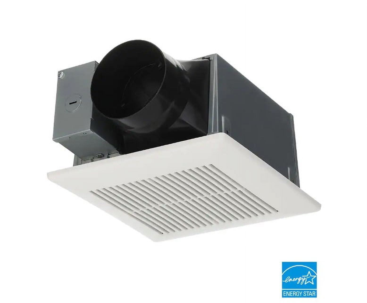 Panasonic Whisper Mighty Pick-a-Flow 70/90 CFM Ceiling/Wall Bathroom Exhaust Fan, Energy Star with 9 in. X 9 in. Grille Footprint, White Grille