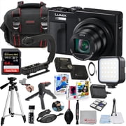 Panasonic ZS99 Digital Camera Black Bundle + Accessory Kit with 64GB Extreme Memory, U-Grip, LED Light, Tripod, Carry Case, Editing Software Package & More 23 Items