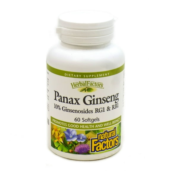 Natural Factors HerbalFactors, Panax Ginseng, Promotes Resistance to Everyday Stress and a Healthy Well-Being, 60 Softgels
