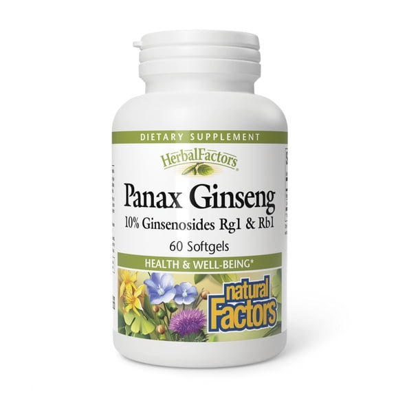 Natural Factors HerbalFactors, Panax Ginseng, Promotes Resistance to Everyday Stress and a Healthy Well-Being, 60 Softgels
