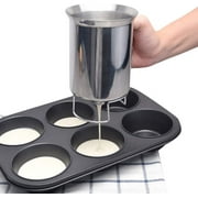 Pancake Batter Dispenser, 900ML Stainless Steel Pourer Handheld Making Crepes Cupcake Waffle Cake Maker Pastry Funnel Art Kit Cooking Baking Accessories Tools Gadgets Home Kitchen