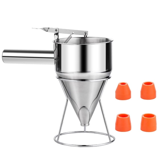 Pancake Batter Dispenser Kitchen Accessories Batter Funnel Multipurpose Stainless Steel Baking Tool for Muffin Takoyaki Balls Diameter 11.5cm