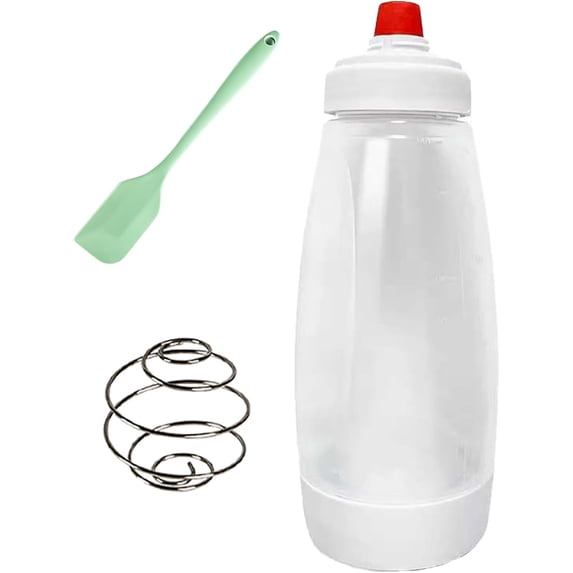 Pancake Batter Dispenser,Pancake Dispenser Bottle with Whisk Ball and Stand Base, Mixer for Pancakes, Crepes, Waffle,Kitchen Baking Tool One Pack