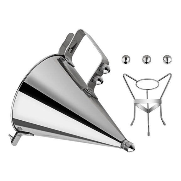 Pancake Batter Dispenser,Stainless Steel Confectionery Funnel Cake Dispenser with Stand for Cupcakes Any Bake Goods