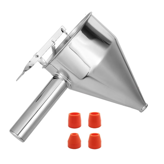 Pancake Batter Dispenser Stainless Steel Funnel Cake Tool Suitable for Cupcake Waffles and Cakes with Adjustable Flows