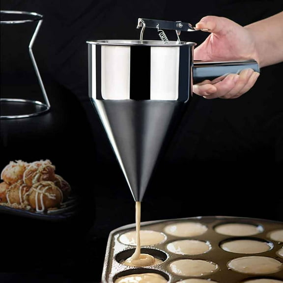 Pancake Batter Dispenser, Stainless Steel Manual Batter Separator,Pancake Batter Dispenser Stainless Steel Handheld Stirring Batter Separator,