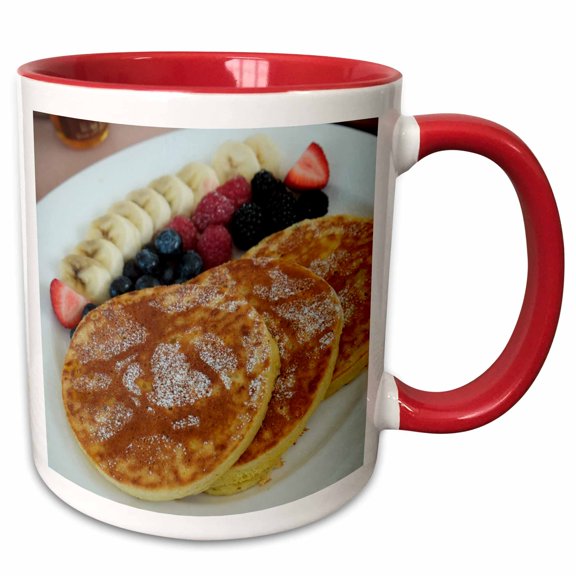 3drose, Pancake Breakfast., 11oz Two-tone Red Mug