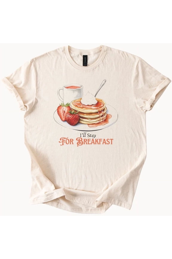 Pancake Breakfast Tee Strawberries Brunch Shirt Foodie Gift Top, Unisex T-Shirt