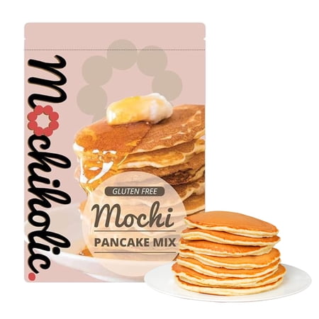 Pancake Mochi Mix Original Recipe - Rice Flour, Gluten-Free with Low Calories and Sugar - Essential Nutrients - 12 oz Healthy Daily Snacks by Mochiholic (Pack of 1)