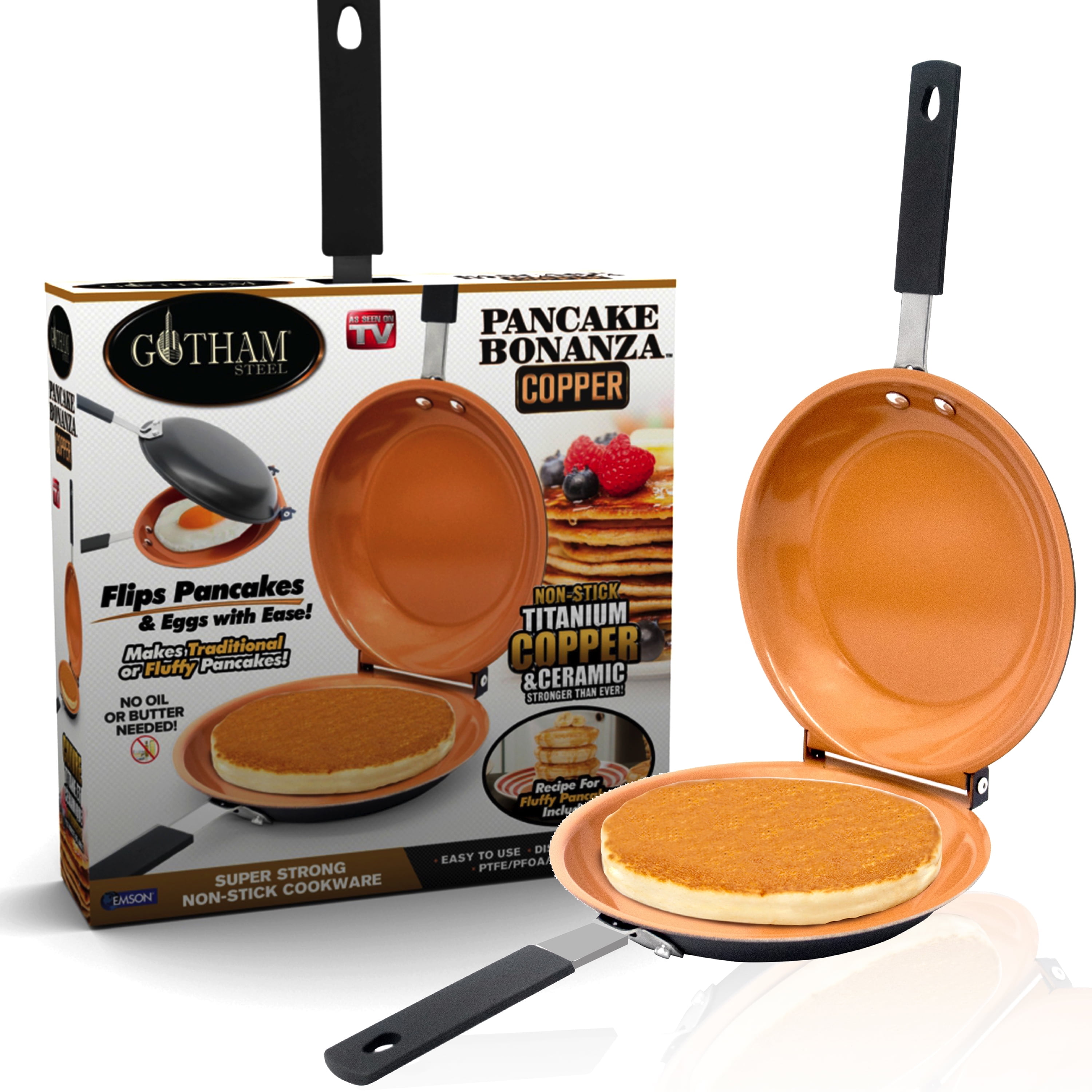 Pancake Pan Double Pan Nonstick Flip Pan Frying Pan for Fluffy Pancakes
