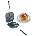 thumbnail image 1 of Pancake Pan Maker - Double Sided Nonstick Maker with 4 Small Circle Mould Designs for Perfect Eggs, French Toast, Omelette, Flip Jack, and Crepes, 1 of 5