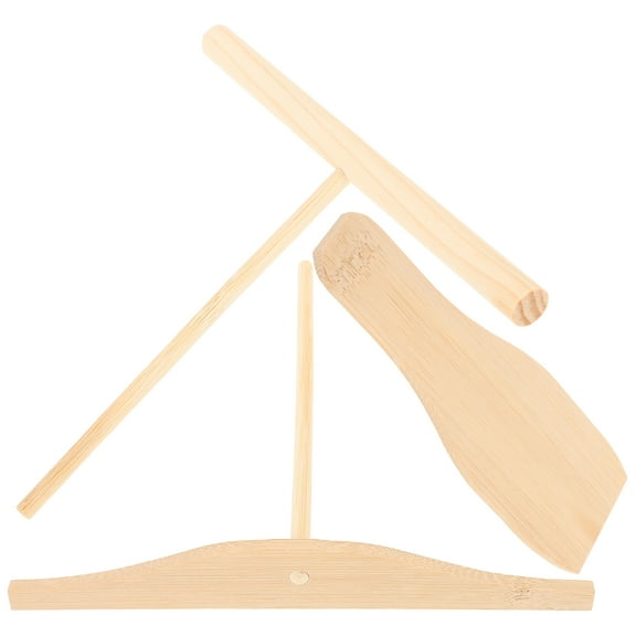Pancake Rake Pans Pancake Maker Kit Pancake Tool Crepe Making Tool Crepe Stick Crepe Spreader with Spatula