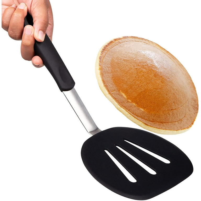 Pancake Spatula Silicone Turner for Nonstick Cookware. Flexible Extra Wide  Spatula for Pancake, Egg and Omelette. 