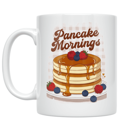 Pancake Stack Design - Breakfast Enthusiast - 11 oz Ceramic Coffee Mug