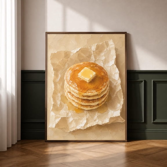 Pancake Stack Wall Art, Unframed Paper Poster 8x10in