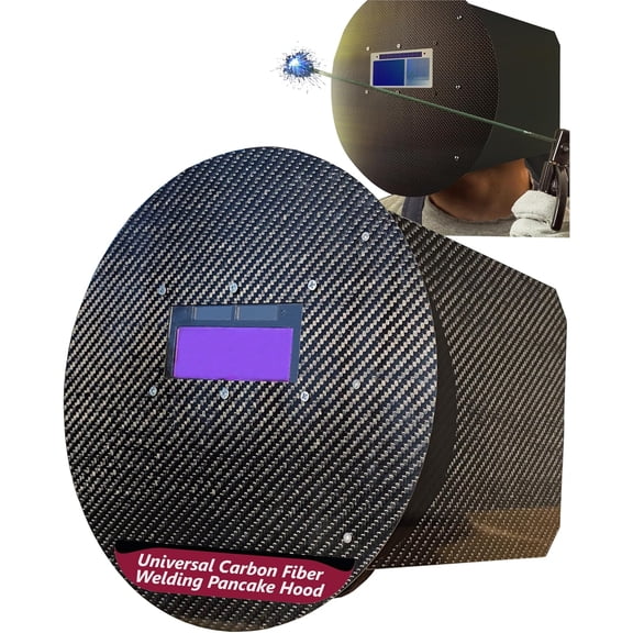 Pancake Welding Hood Ultralight for Pipeline Welders 10oz Carbon Fiber Pipeliner Helmet, Universal Unique Design for Automotive & Custom Fabrication
